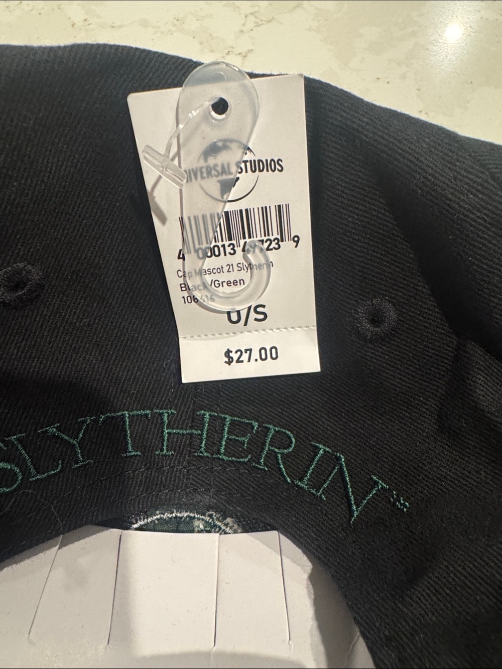 Black and Dark Green Embroidered Slytherin House Baseball Cap - Picture 3 of 4